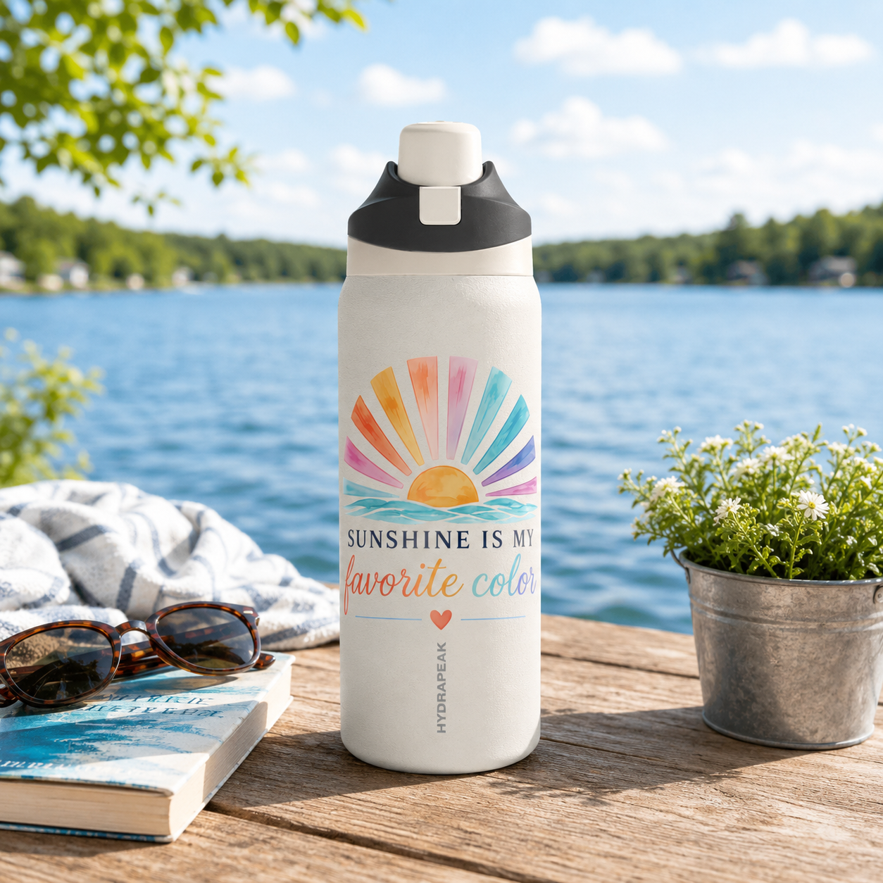 Sunshine Is My Favorite Color 32 oz Premium Hydrapeak Water Bottle
