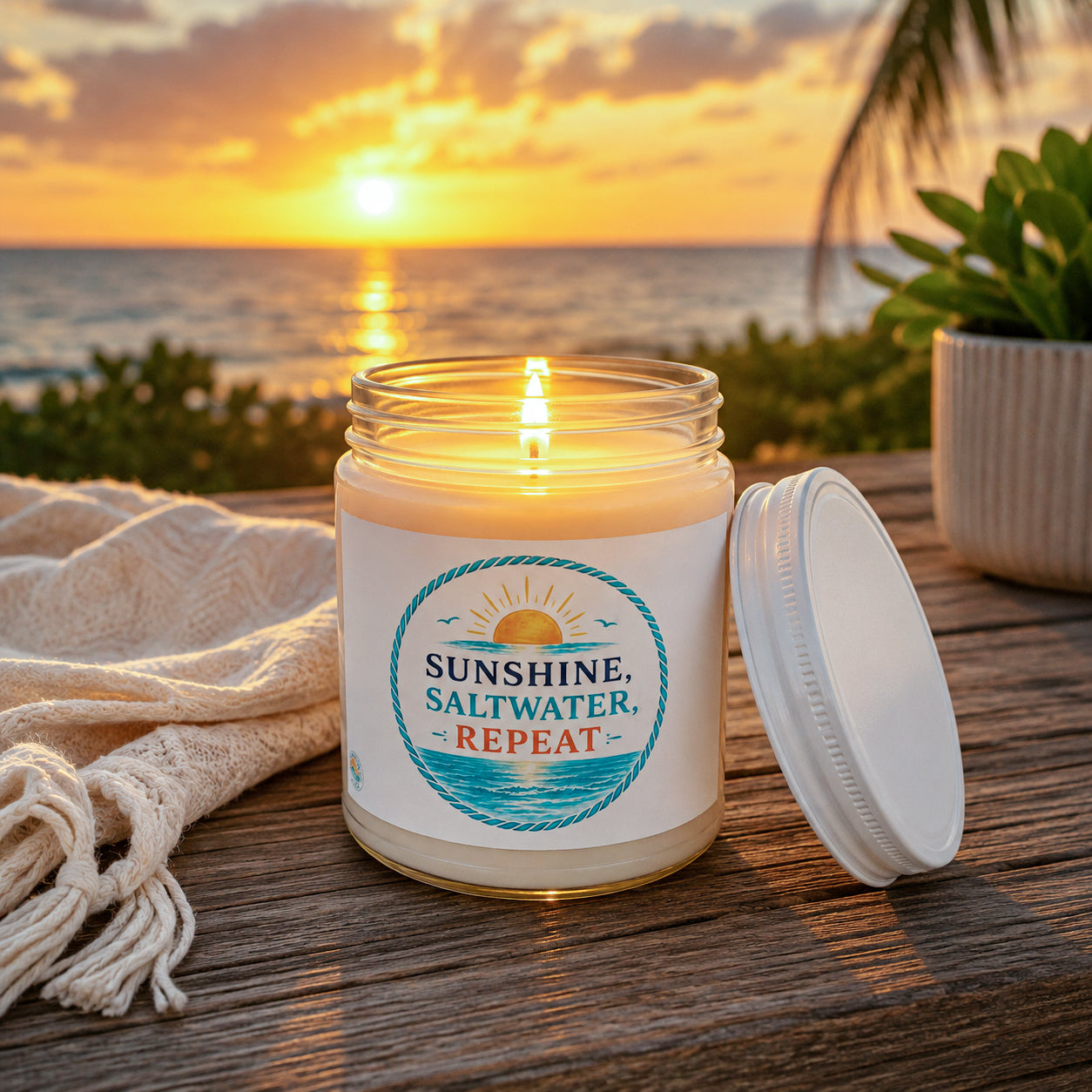 Sunshine, Saltwater, Repeat Scented Soy 9 oz Candle