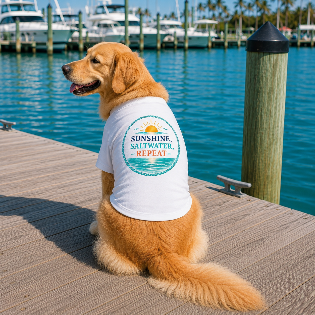 Sunshine, Saltwater, Repeat Dog Tee
