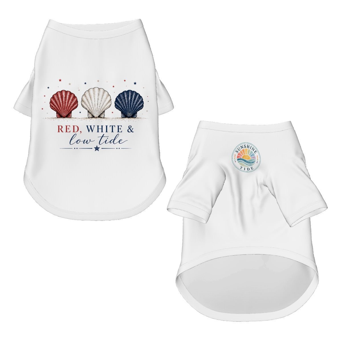 Red, White, & Low Tide Dog Tee