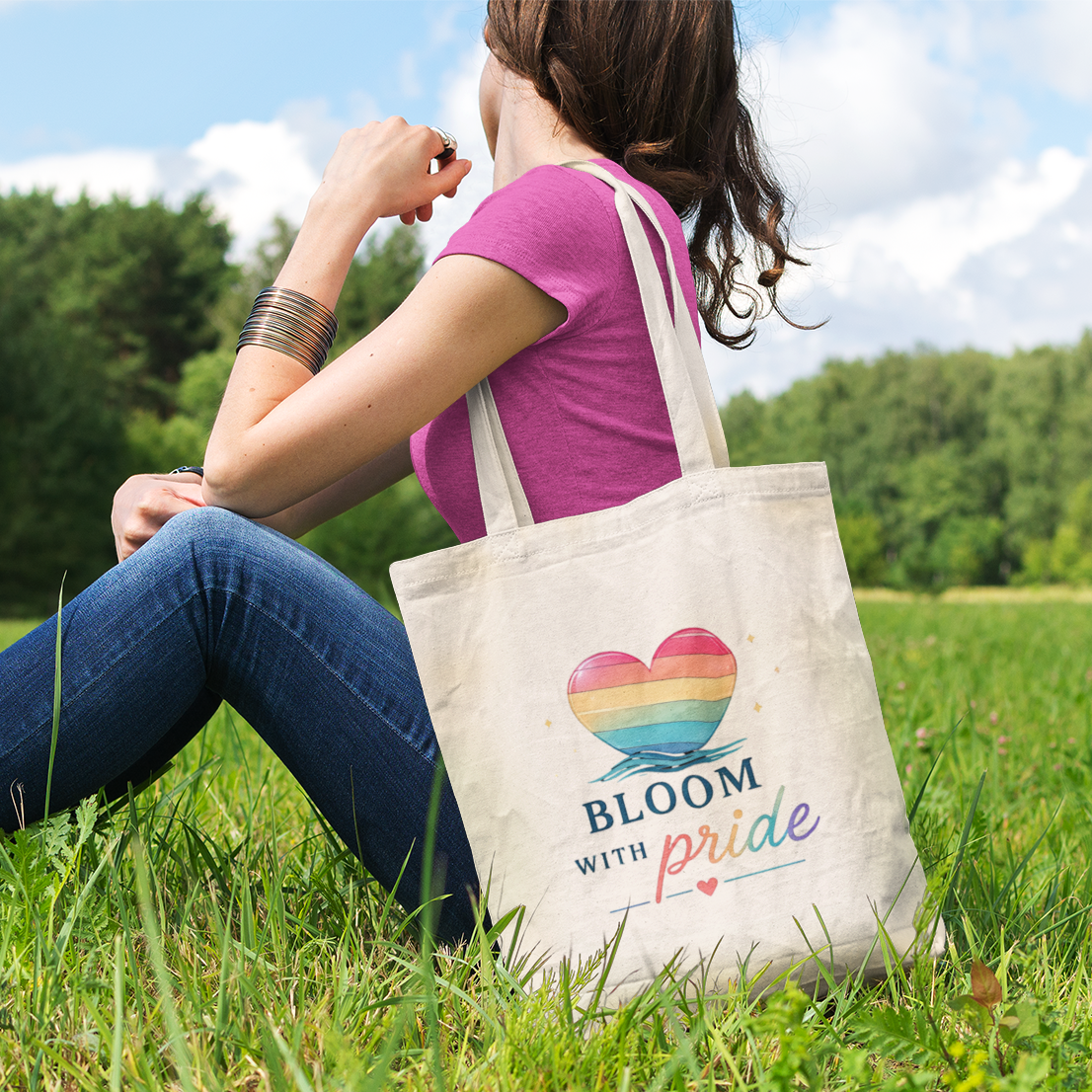 Bloom With Pride Canvas Tote Bag